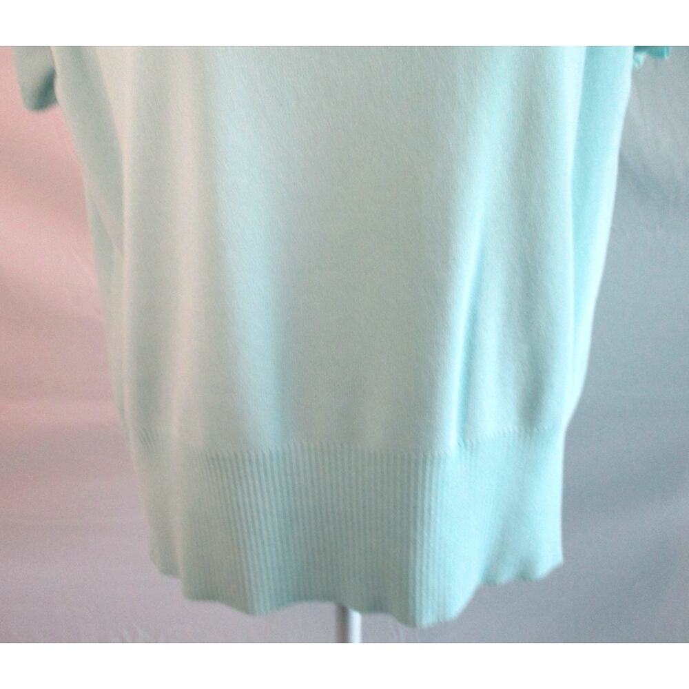 Worthington Women's Short Sleeve Light Green Lightweight Knit Sweater Size XL - Picture 3 of 9